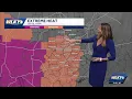 Heat advisory in effect chance for storms