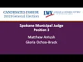 Spokane Municipal Court Judge Pos 3 2021 General Election Candidate Forum