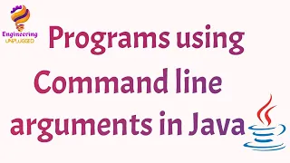 Command line arguments programs in Java