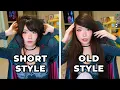 Emiru tries different hair styles