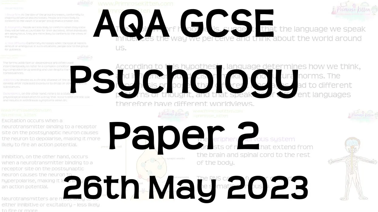 The Whole of AQA GCSE Psychology Paper 2 | Exam Revision for 26th May 2023