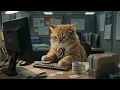 Cat typing on tiny keyboard
