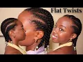 Flat Twists Straight Back on 4C Natural Hair Sleek Beautiful Look