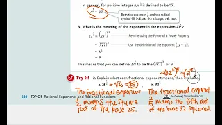 EnVision Algebra 2 Lesson 5-1 nth Roots Radicals Rational Exponents - Examples 1-6