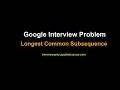 Longest common subsequence Dynamic Programming Applied AI Course