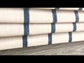 Modern Farmhouse Faux Roman Shade Valance in Navy Blue and Off White Stripe Miles in Italian Denim