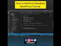 How to Add Post Metadata Programmatically
