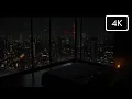 NO ADS Rainy Night Miami Window View Cozy Bedroom Rain Sounds for Sleep Relax Rain ASMR