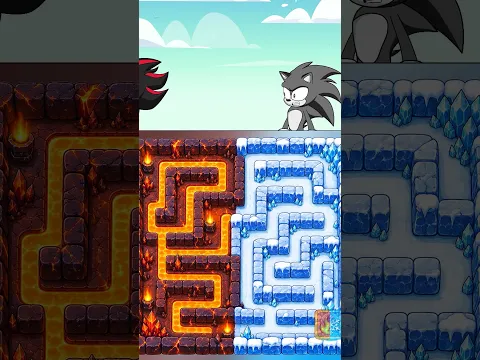 POV: Pass the maze to get food challenge! HOT Shadow🔥, COLD Sonic  Verity #sonic #sonicthehedgehog