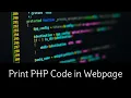 PHP code in a Webpage