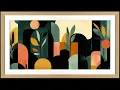 Sage Green Geometric Plants Modern Boho Painting Frame Art for Peaceful Living and Calm Vibes