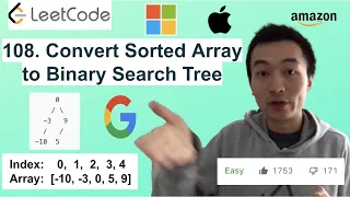 LeetCode 108 Convert Sorted Array to Binary Search Tree - Interview Prep Ep 71