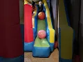 Masked kids and big balls on the slide reversed 2x