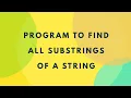 Java program to find all substrings hindi