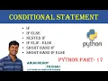 PYTHON PART 17 - CONDITIONAL STATEMENT