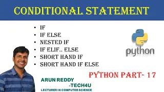 PYTHON PART 17 - CONDITIONAL STATEMENT