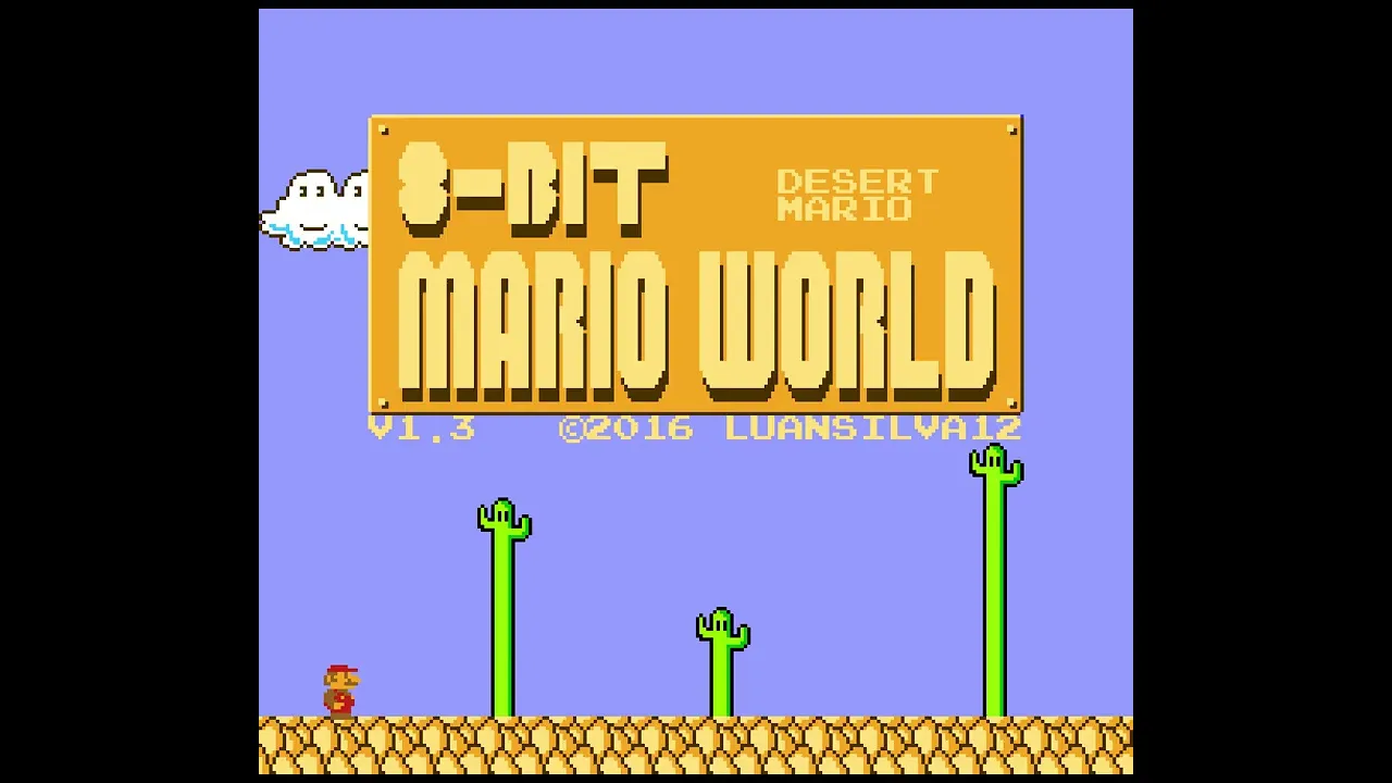 8-bit Mario World Desert Mario God Mode (Super Mario World Hack)