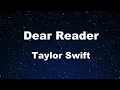 Download Lagu Karaoke♬ Dear Reader - Taylor Swift 【No Guide Melody】 Instrumental, Lyric