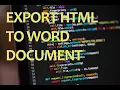 Convert HTML to Word Source Code