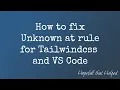 How to remove apply warnings in Tailwind css