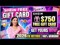 How to Get FREE Shein Gift Card Codes 2026 750 Shein Gift Cards for FREE