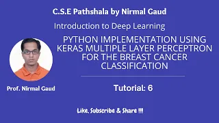 Python Code for Keras Multiple Layer Perceptron for the Breast Cancer Classification Tutorial 6