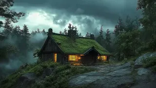 Rain and Thunderstorm Sounds in Cozy Cottage in Countryside | Relaxing Ambience for Sleep