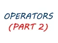 C 14 - Operators Part 2
