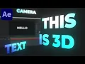 3D Camera Text Animation in After Effects - After Effects Tutorial Text Animation