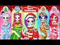 Lagu K-Pop Demon Hunters: Huntrix \u0026 Disney Princess Christmas Mermaid Makeover | DIY Fashion Paper Dolls