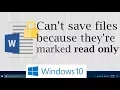 Can t save files because they re marked read only when they aren t - MS Office Word Excel Fix