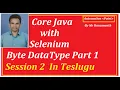 Session 2 Java Byte DataType Part 1 for Selenium In Telugu By Mr Hanumanth
