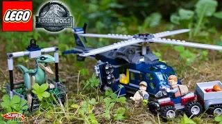 Histoire Lego Jurassic World Poursuite de Blue en Hélicoptère Jouet Toy Review Kids Dinosaure 75928