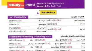 Pronunciation Of The Words Of Lesson 3 4 Unit 3 Part 2 Jim Book First Secondary 1st Secon 
