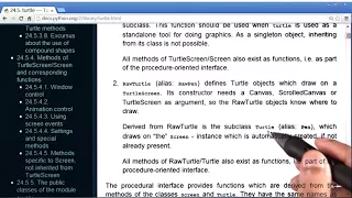 Lesson 2a Use Classes - Draw Turtles 09 Reading Turtle Documentation Python Programming