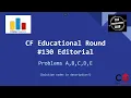Educational Codeforces Round Editorial - Problems A B C D E