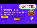 NPTEL Programming Data Structures and Algorithms Using Python Week 2 Quiz answers with proof 100