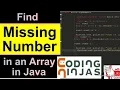 Find missing number in an array Find missing number in array in java array missing number hindi