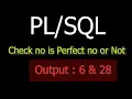 PLSQL Perfect No Check no is perfect no in Basic program