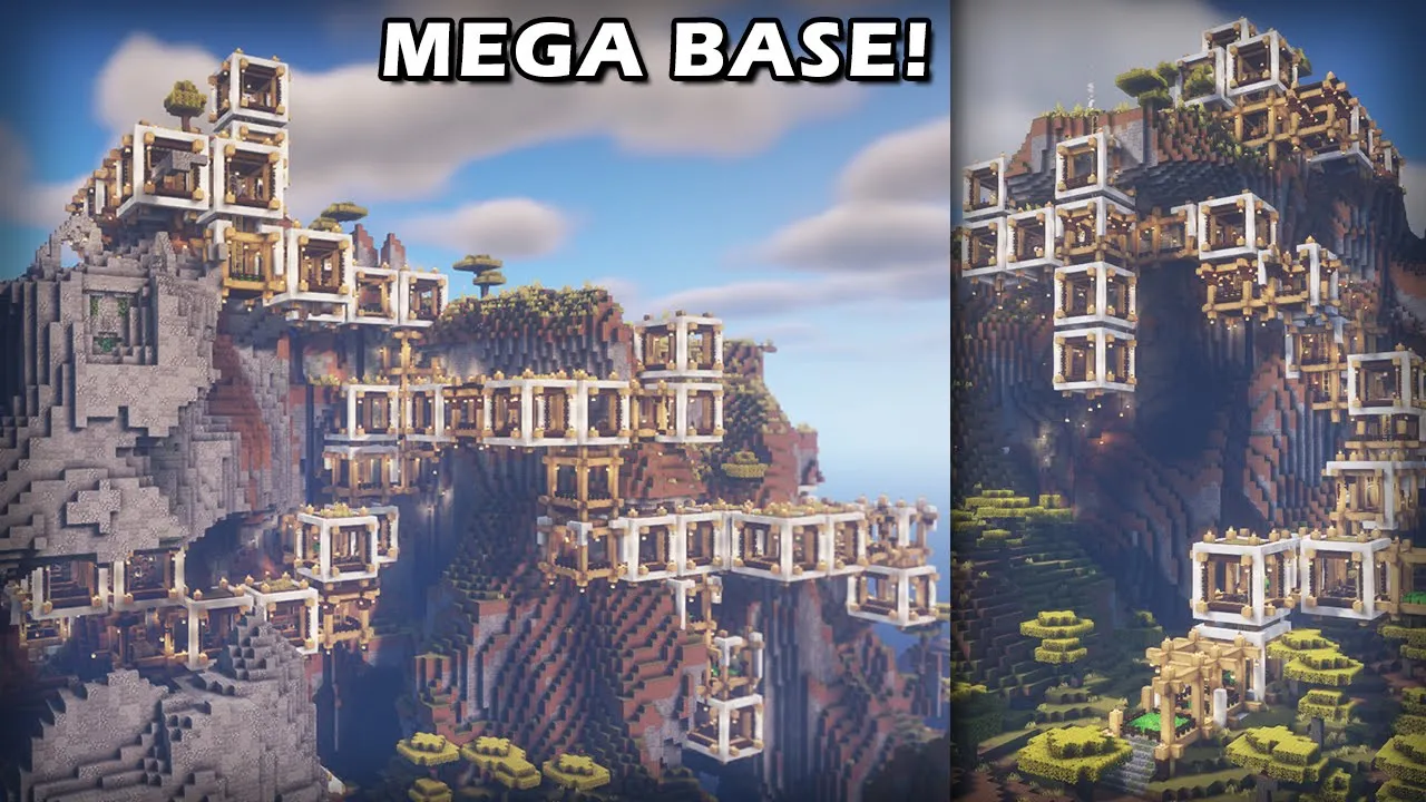 MINECRAFT: How to Build a MEGA BASE Tutorial (TIMELAPSE)