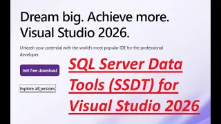 How to install SQL Server Data Tools SSDT for Visual Studio 2026