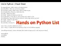 Hands On Tutorial - Python Lists Everything you need to know