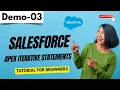 Salesforce Development Demo 03 Apex Iterative Statements Salesforce Tutorial for Beginners