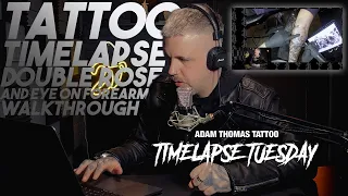 TATTOO timelapse ROSES full forearm tattoo Black and grey WALKTHROUGH