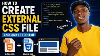 How To Create and Link an External CSS File to HTML Beginner Tutorial