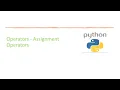 Basic Python 15 Python Operators - Assignment operators