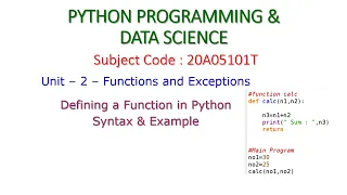 Python Programming-Function-Introduction-Unit-2-Definition-Simple Example