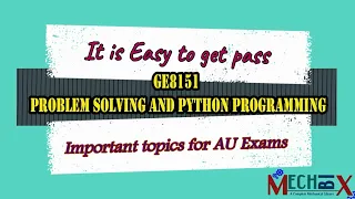 GE8151 Problem solving and python programming - PSPP
