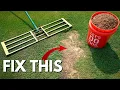 LEVELING a BUMPY LAWN with SOIL and SAND