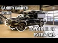 Toyota Hilux Extra-Cab with Alu-Cab Canopy Camper Setup Product Showcase